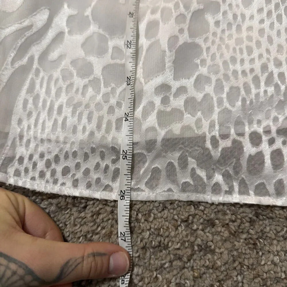 White House Black Market‎ Medium Zebra Overlay Sheer Office Career Bell Sleeve - Picture 7 of 12